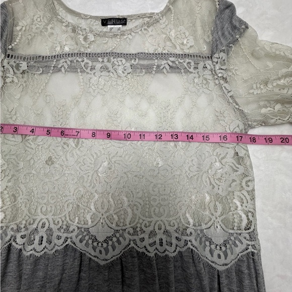 Venus Lace Boho Peplum Top Long Sleeve M Angelcore Fairy Dainty Cottagecore - Picture 8 of 12